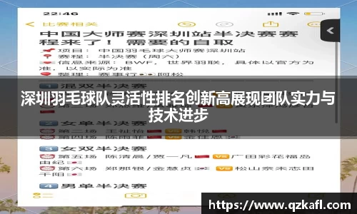 深圳羽毛球队灵活性排名创新高展现团队实力与技术进步